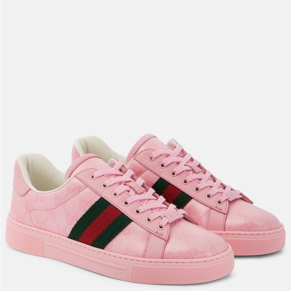 Gucci Shoes - New Gucci PINK Lace-Up Sneakers Shoes